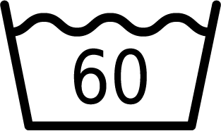 wash at or below 60°C (USA, 3 dot)