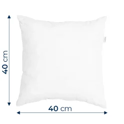 40x40 cm-es díszpárna belső pontos méretekkel illusztrálva