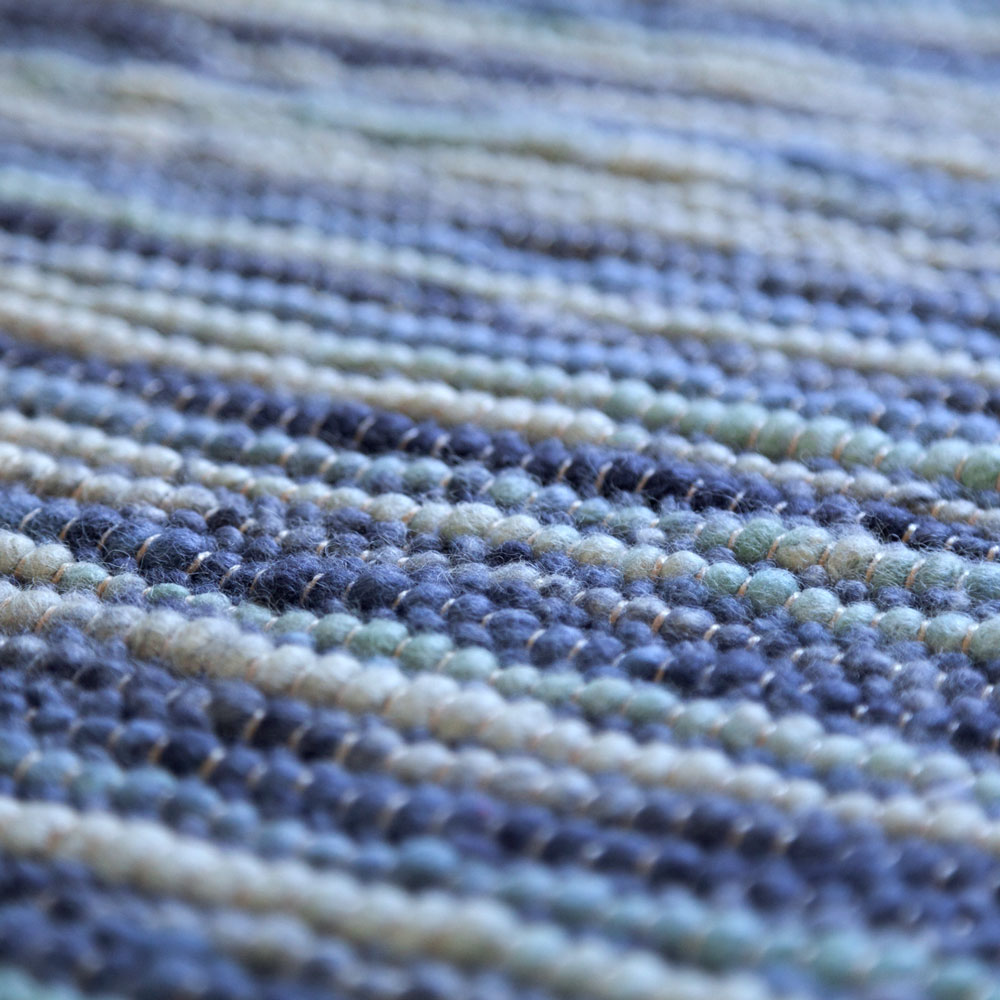 Blue wool rug, 70×140 cm (27×55 “)